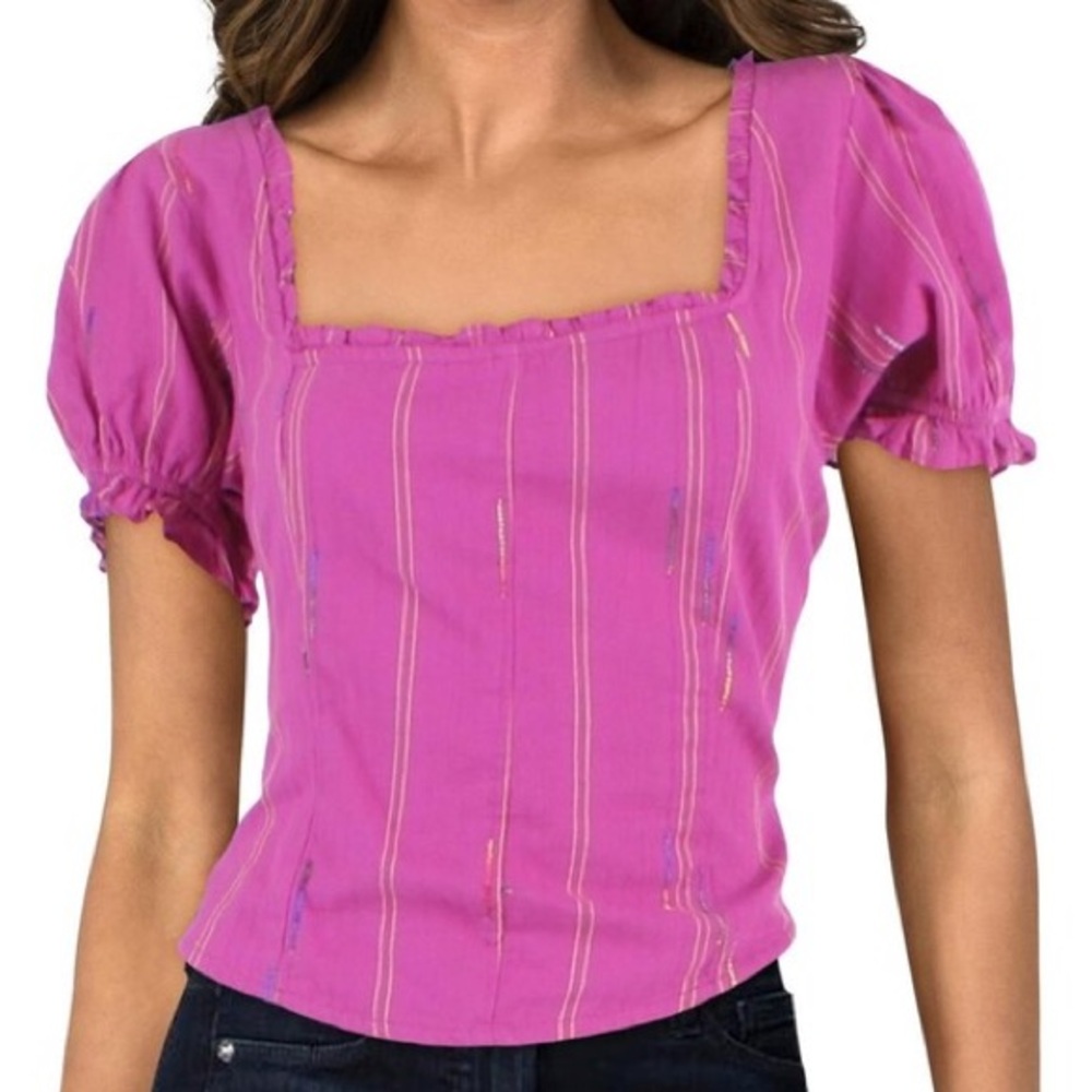 NWT! Free People Seratonin Corset Top Raspberry Sherbert Pink Cropped Large